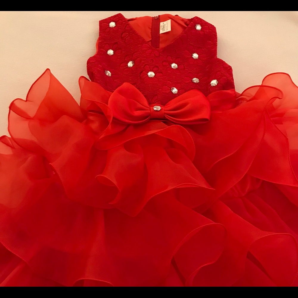 Red Ruffle Dress - Picture 5 of 6